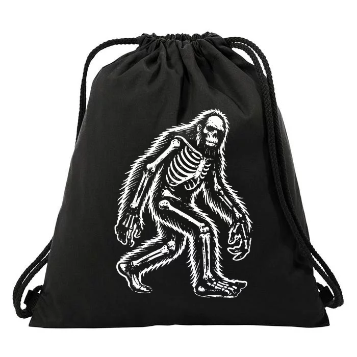 Bigfoot Sasquatch Halloween Skeleton Drawstring Bag