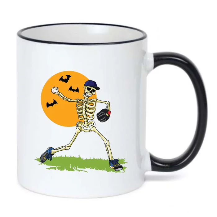 Baseball Skeleton Halloween Boy Baseball Halloween Black Color Changing Mug