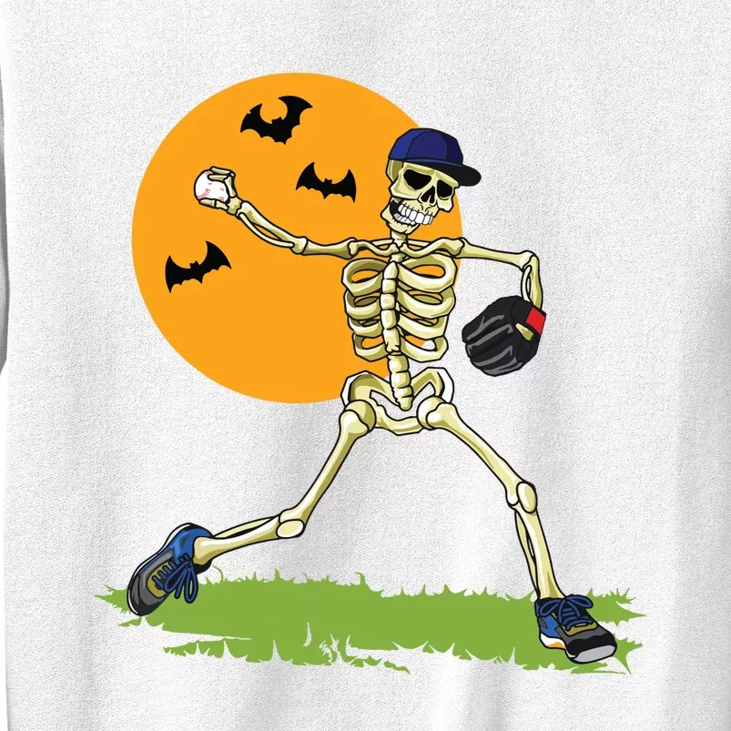 Baseball Skeleton Halloween Boy Baseball Halloween Sweatshirt