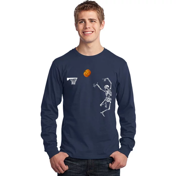 Basketball Skeleton Halloween Skeleton Pumpkin Tall Long Sleeve T-Shirt