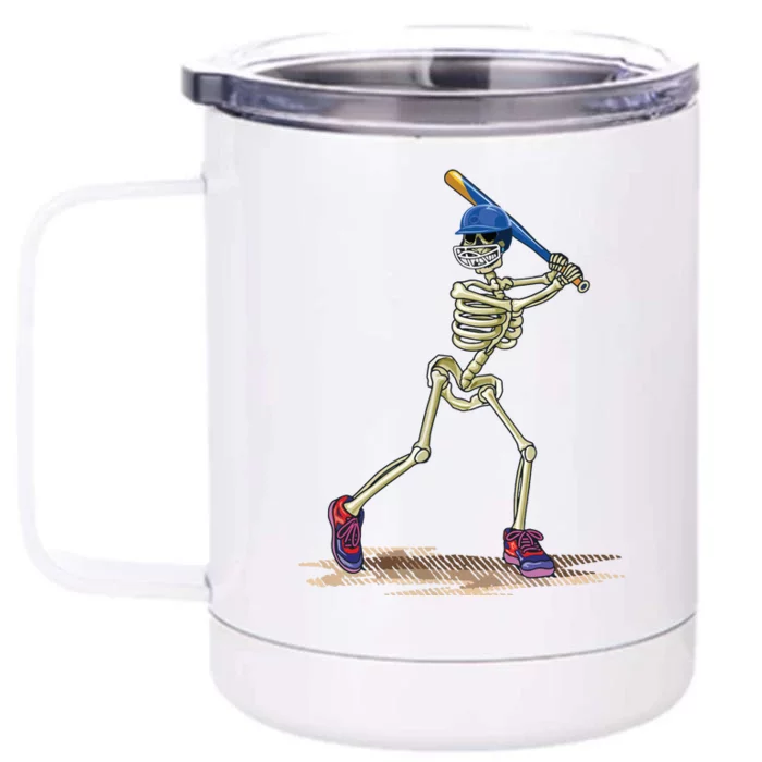 Baseball Skeleton Halloweenchalloween Front & Back 12oz Stainless Steel Tumbler Cup