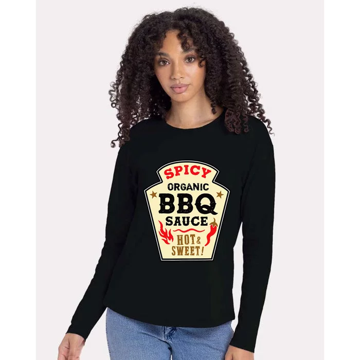 Bbq Sauce Hot Spicy Grill Barbeque Halloween Costume Womens Cotton Relaxed Long Sleeve T-Shirt