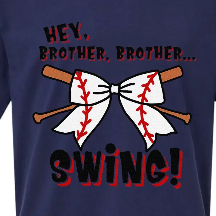 Baseball Sister Hey Brother Brother Swing Sueded Cloud Jersey T-Shirt