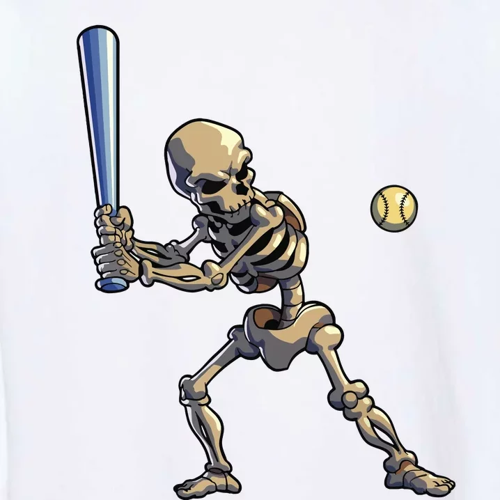 Baseball Skeleton Halloween Boy Baseball Halloween Garment-Dyed Sweatshirt