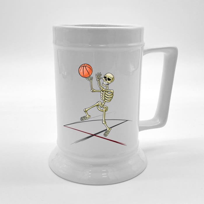 Basketball Skeleton Halloween Basketball Halloween Front & Back Beer Stein