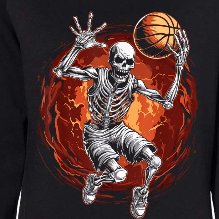 Basketball Skeleton Halloween ArtDunking Skeleton Womens California Wash Sweatshirt