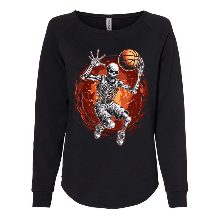 Basketball Skeleton Halloween ArtDunking Skeleton Womens California Wash Sweatshirt