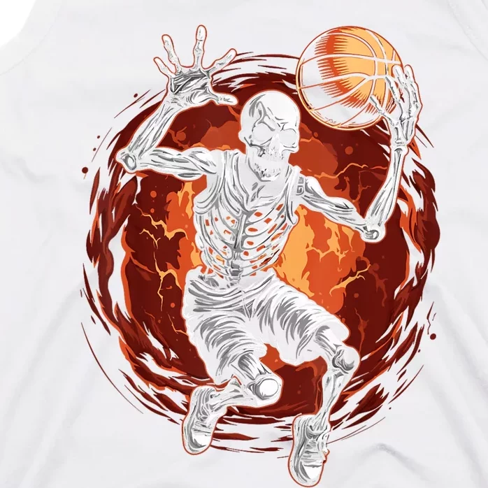 Basketball Skeleton Halloween ArtDunking Skeleton Tank Top