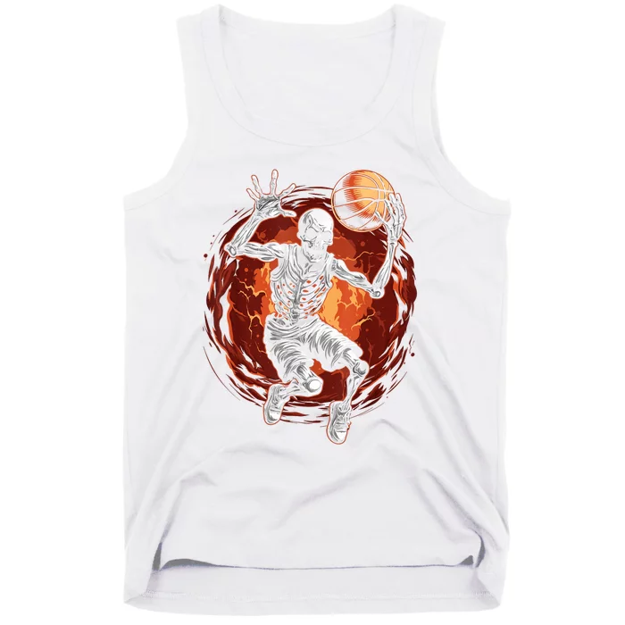 Basketball Skeleton Halloween ArtDunking Skeleton Tank Top