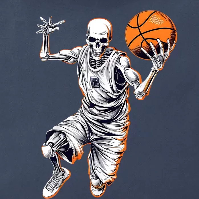 Basketball Skeleton Halloween ArtDunking Skeleton Zip Tote Bag