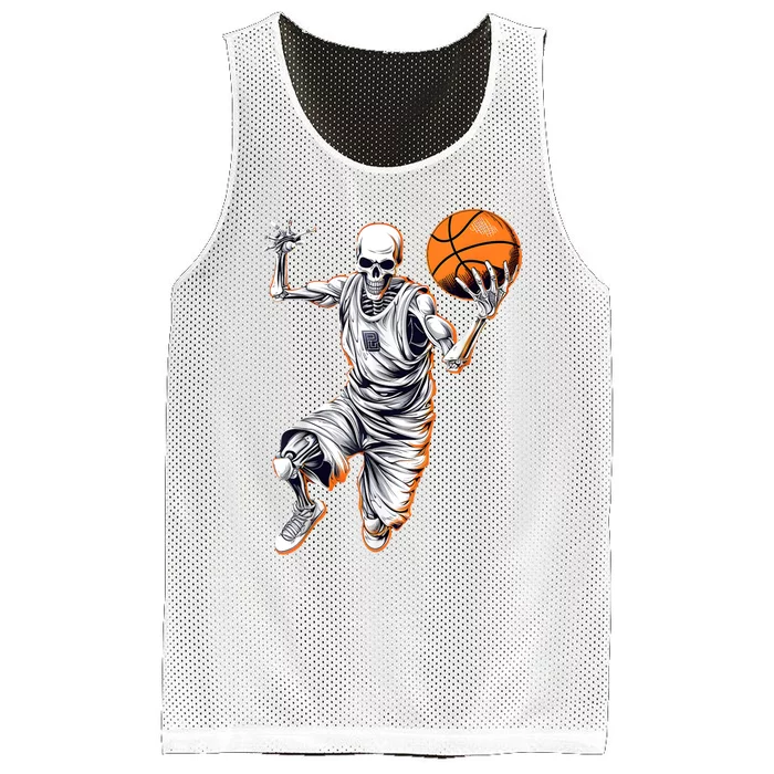 Basketball Skeleton Halloween ArtDunking Skeleton Mesh Reversible Basketball Jersey Tank