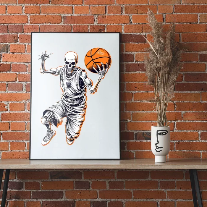 Basketball Skeleton Halloween ArtDunking Skeleton Poster