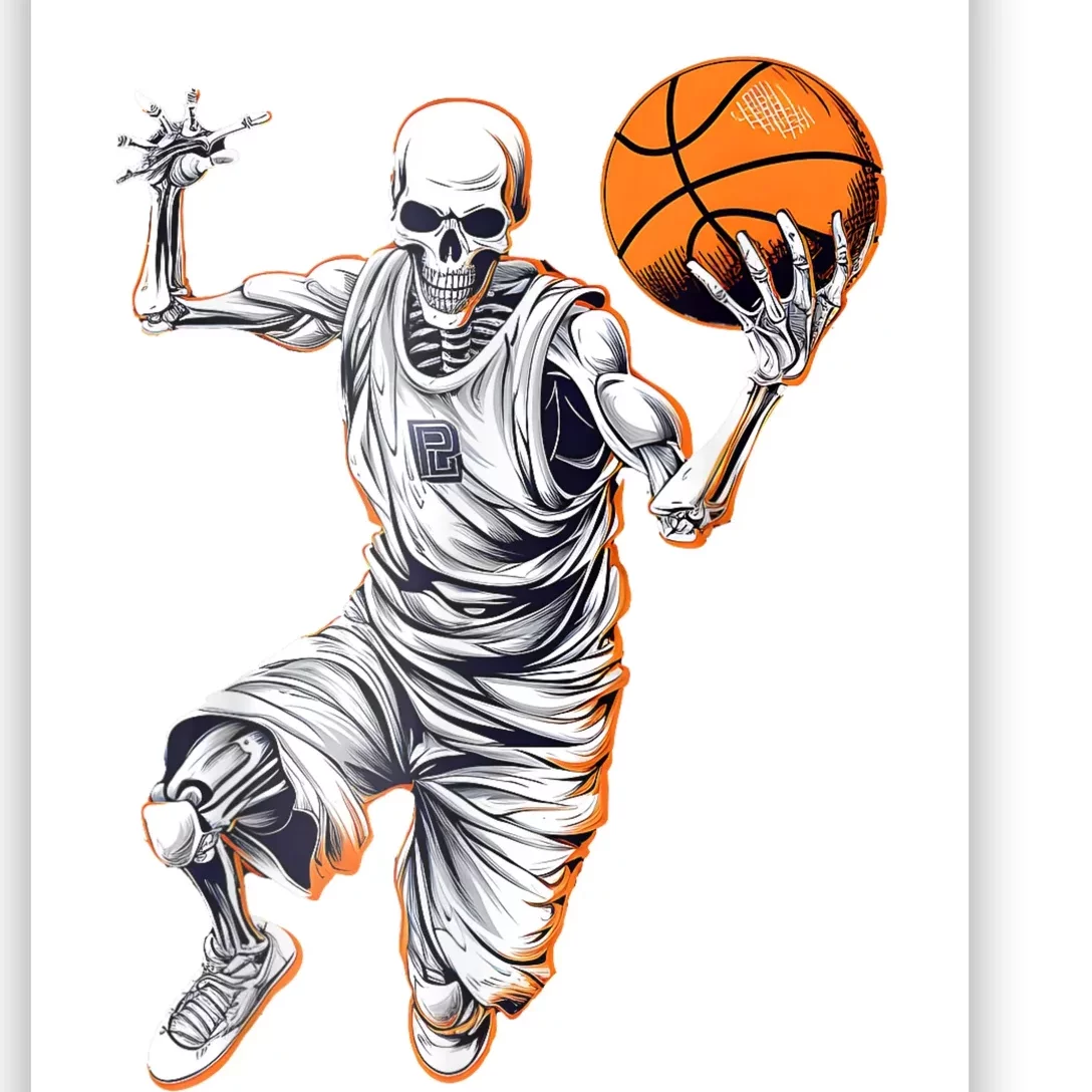 Basketball Skeleton Halloween ArtDunking Skeleton Poster