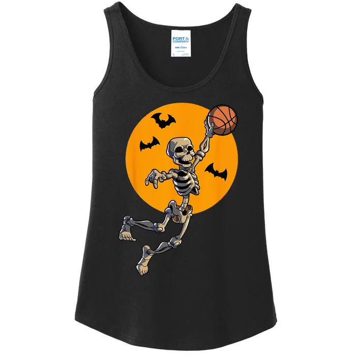 Basketball Skeleton Halloween Men Basketball Halloween Ladies Essential Tank