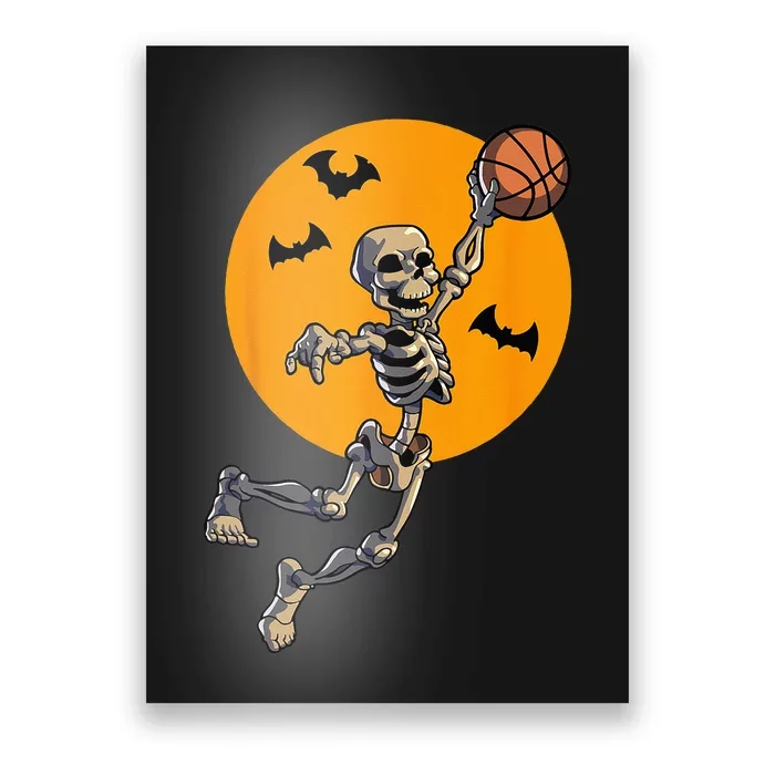 Basketball Skeleton Halloween Men Basketball Halloween Poster