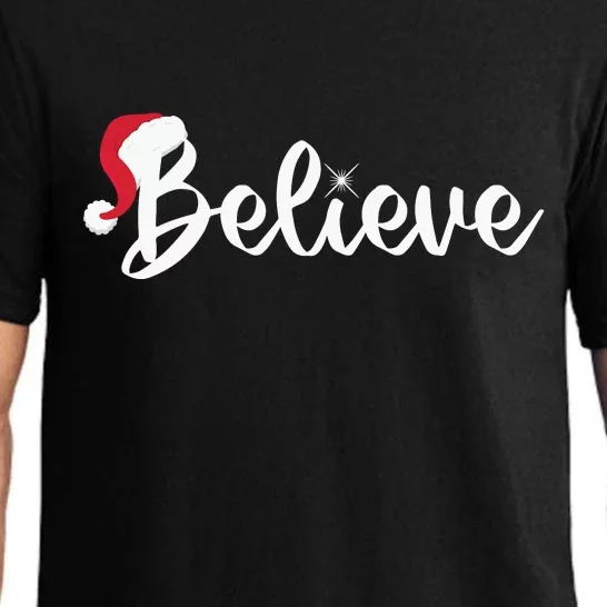 Believe Santa Hat Christmas Gift Pajama Set