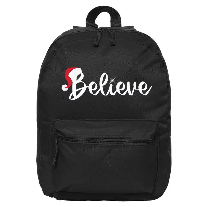 Believe Santa Hat Christmas Gift 16 in Basic Backpack