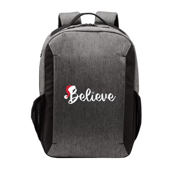 Believe Santa Hat Christmas Gift Vector Backpack