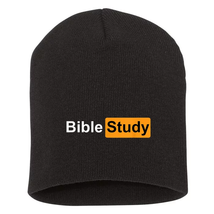 Bible Study Hub Logo Funny Sarcastic Adult Humor Short Acrylic Beanie