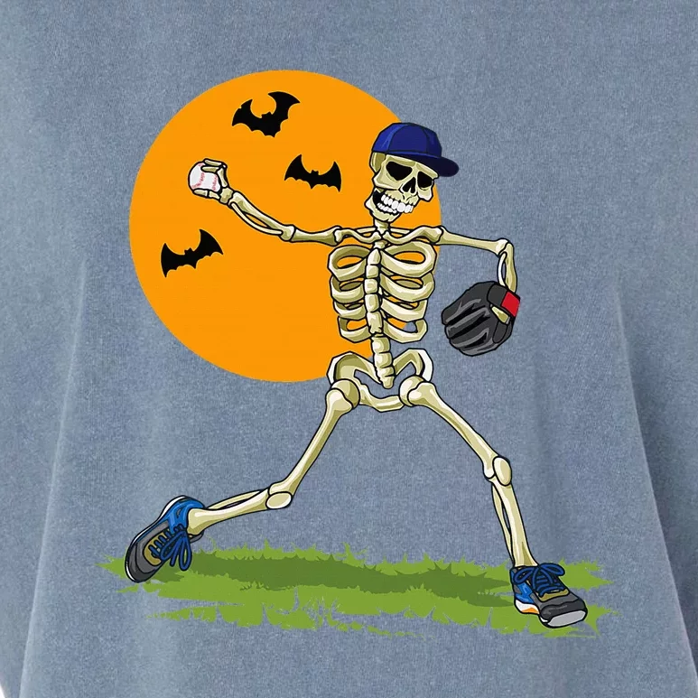 Baseball Skeleton Halloween Baseball Halloween Garment-Dyed Women's Muscle Tee