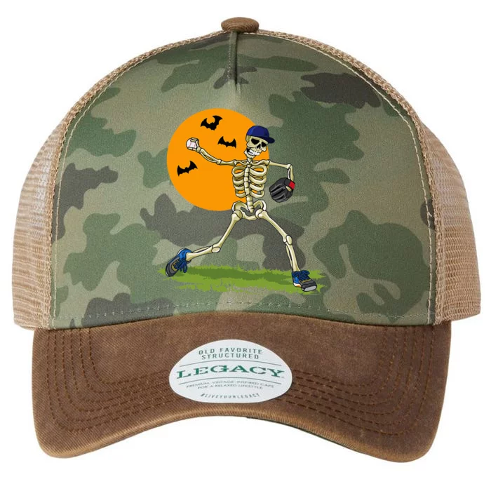 Baseball Skeleton Halloween Baseball Legacy Tie Dye Trucker Hat