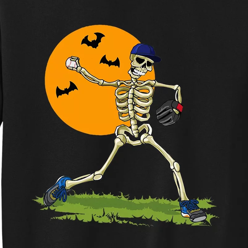 Baseball Skeleton Halloween Baseball Sweatshirt