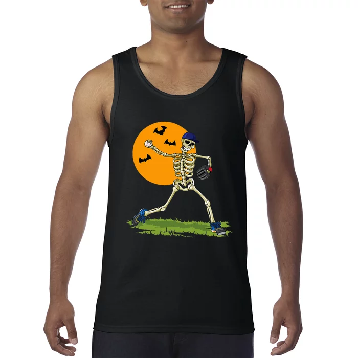 Baseball Skeleton Halloween Baseball Tank Top