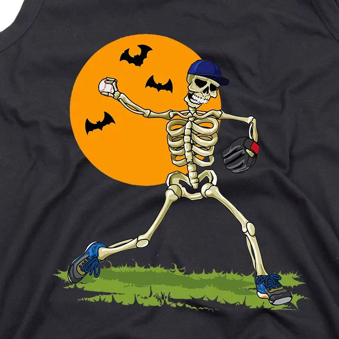 Baseball Skeleton Halloween Baseball Tank Top