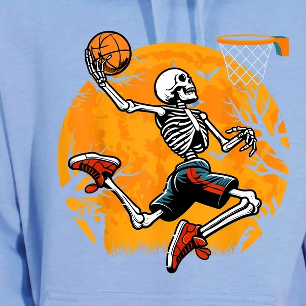 Basketball Skeleton Halloween Spooky Boy Basketball Player Unisex Surf Hoodie