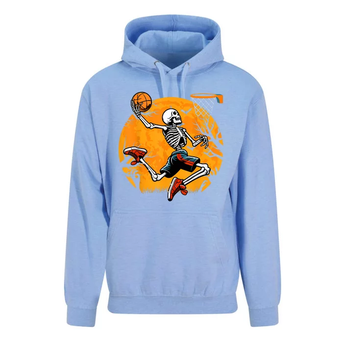 Basketball Skeleton Halloween Spooky Boy Basketball Player Unisex Surf Hoodie