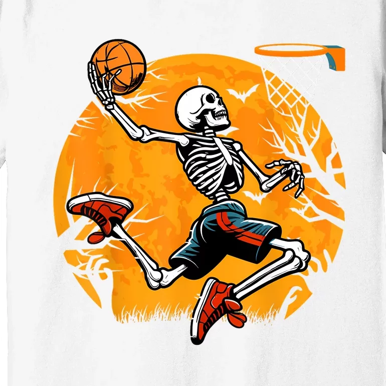 Basketball Skeleton Halloween Spooky Boy Basketball Player Premium T-Shirt