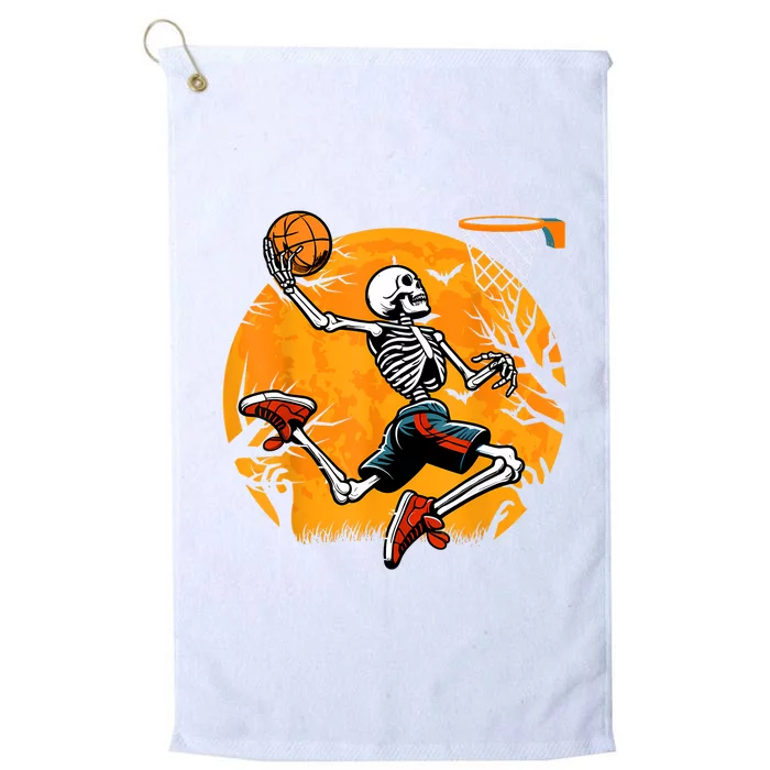 Basketball Skeleton Halloween Spooky Boy Basketball Player Platinum Collection Golf Towel