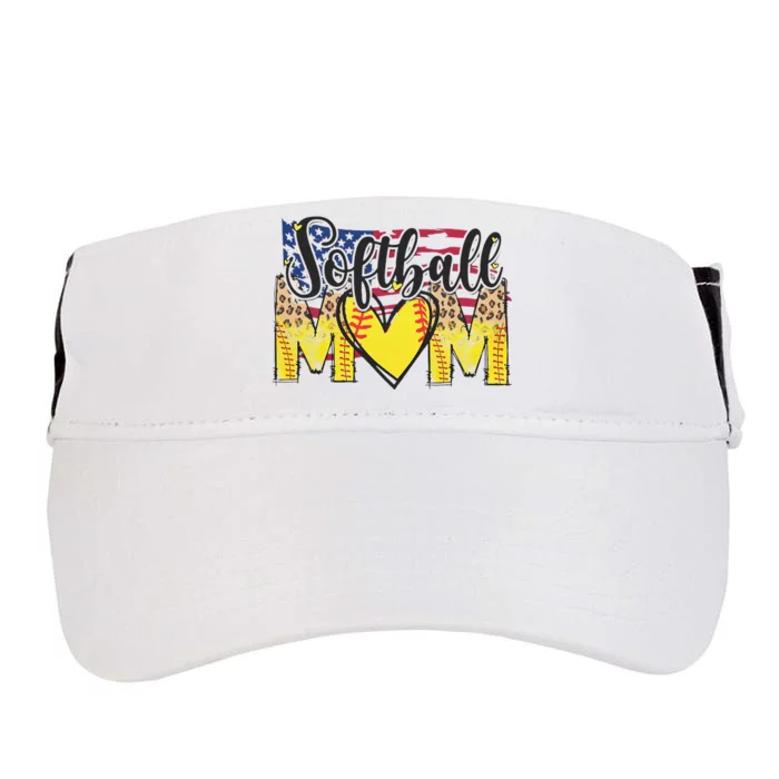 Baseball Softball Heart USA Flag Mom Mother's Day Adult Drive Performance Visor