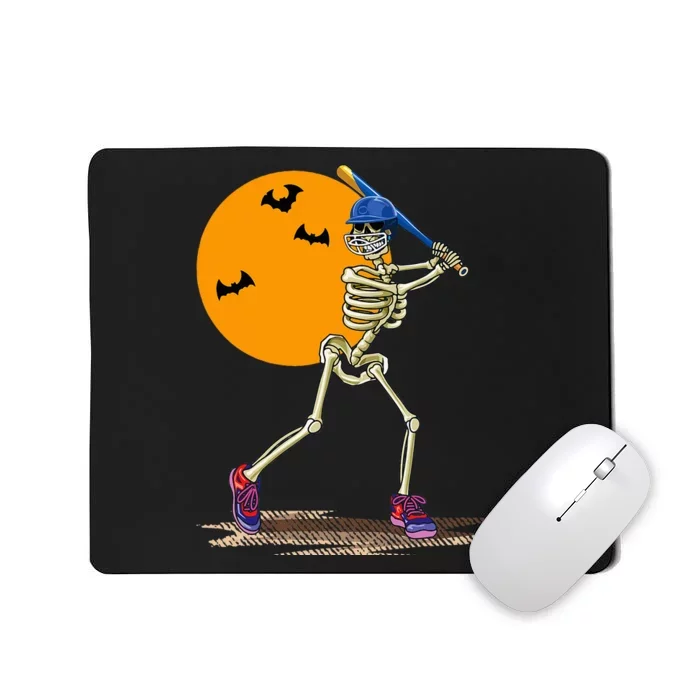 Baseball Skeleton Halloween Baseball Mousepad