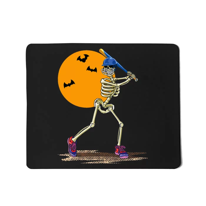 Baseball Skeleton Halloween Baseball Mousepad