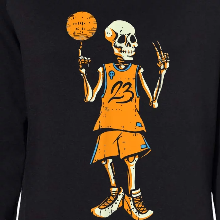 Basketball Skeleton Halloween Costume Funny Skull Womens California Wash Sweatshirt