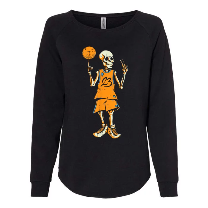 Basketball Skeleton Halloween Costume Funny Skull Womens California Wash Sweatshirt