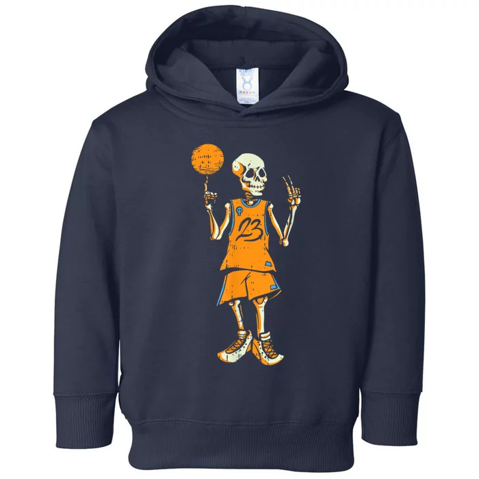 Basketball Skeleton Halloween Costume Funny Skull Toddler Hoodie