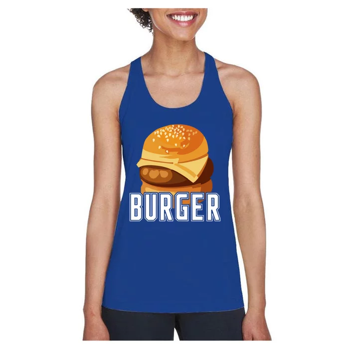 Burger Slider Hamburger Matching Food Bbq Grilling Gift Funny Gift Women's Racerback Tank