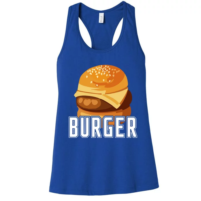 Burger Slider Hamburger Matching Food Bbq Grilling Gift Funny Gift Women's Racerback Tank