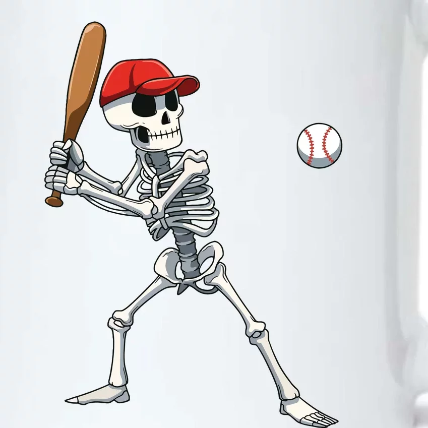 Baseball Skeleton Halloween Skeleton Playing Baseball Black Color Changing Mug