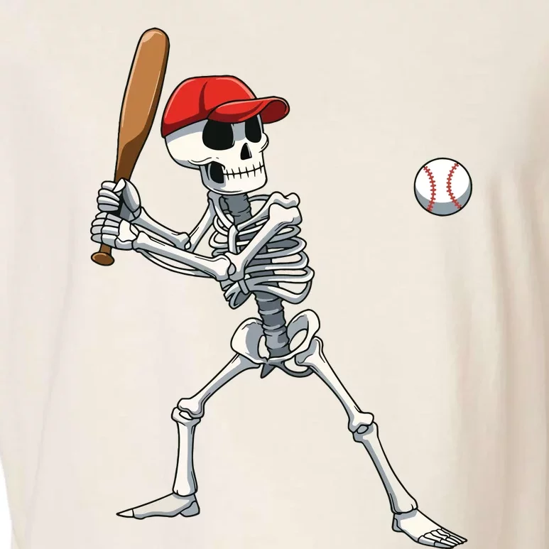 Baseball Skeleton Halloween Skeleton Playing Baseball Garment-Dyed Women's Muscle Tee