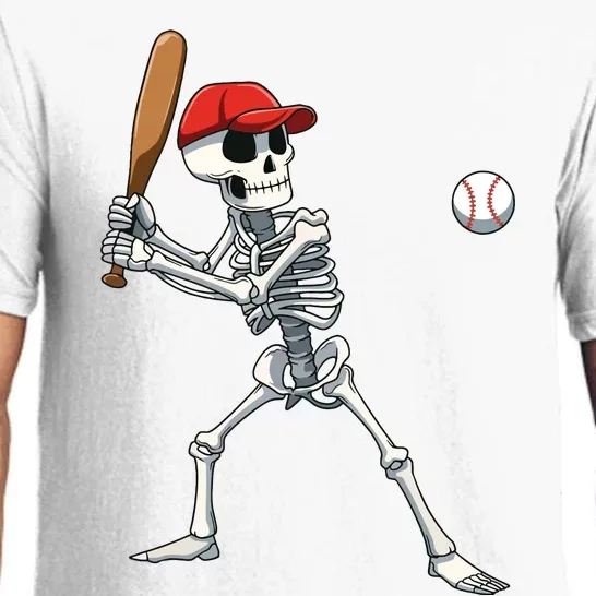 Baseball Skeleton Halloween Skeleton Playing Baseball Pajama Set