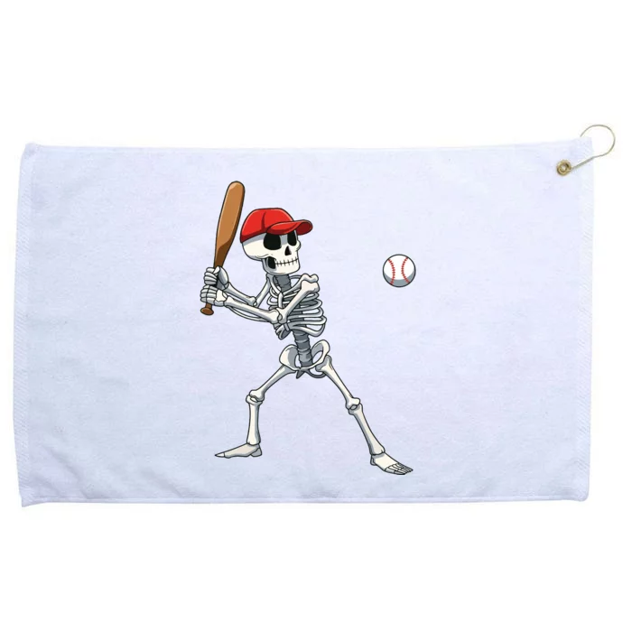 Baseball Skeleton Halloween Skeleton Playing Baseball Grommeted Golf Towel