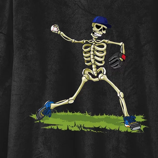 Baseball Skeleton Halloween Baseball Halloween Hooded Wearable Blanket