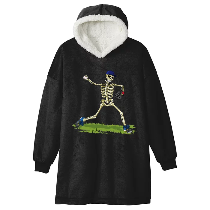 Baseball Skeleton Halloween Baseball Halloween Hooded Wearable Blanket