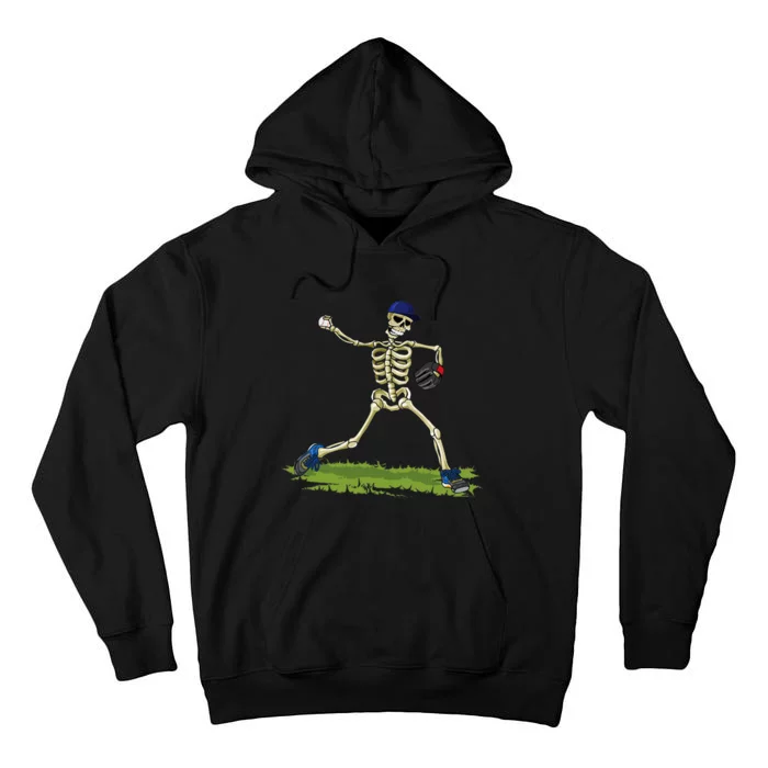 Baseball Skeleton Halloween Baseball Halloween Tall Hoodie