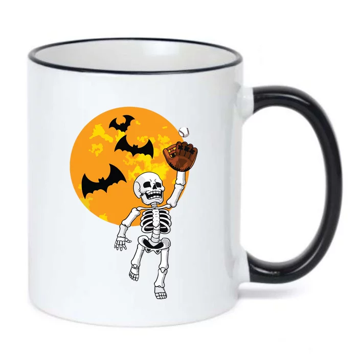 Baseball Skeleton Halloween Boy Baseball Halloween Black Color Changing Mug