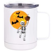 Baseball Skeleton Halloween Boy Baseball Halloween 12 oz Stainless Steel Tumbler Cup