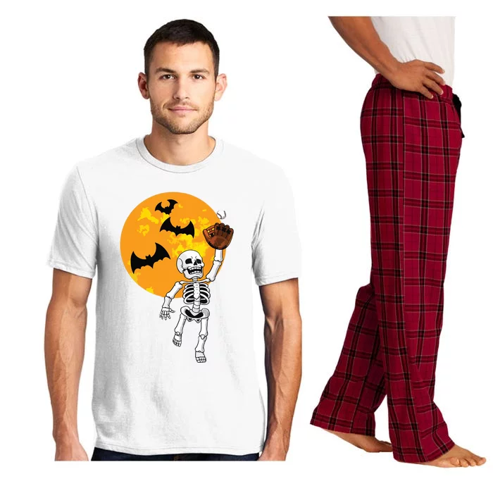 Baseball Skeleton Halloween Boy Baseball Halloween Pajama Set